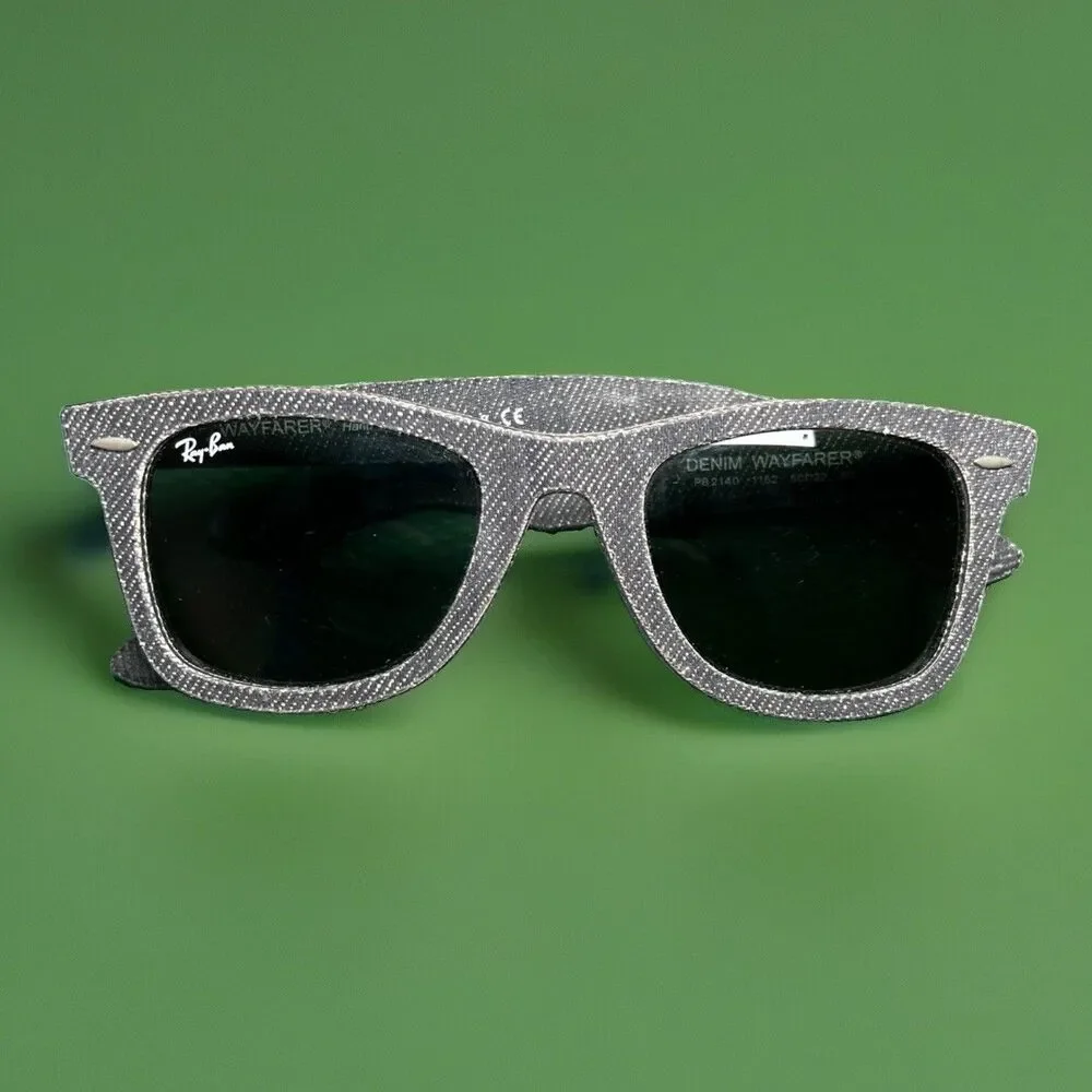 Ray-Ban Denim Wayfarer RB2140 1162 Sunglasses 50-22 Italy w/ Case